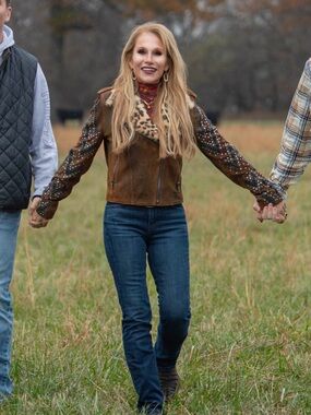 Eleven 11 Genuine Leather Studded Moto Jacket | Leopard Fur Collar | Size Small